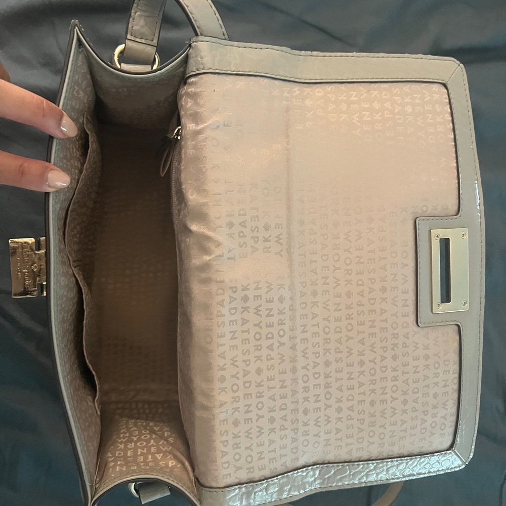 Kate Spade Croc-Embossed Nude Handbag - Picture 3 of 8